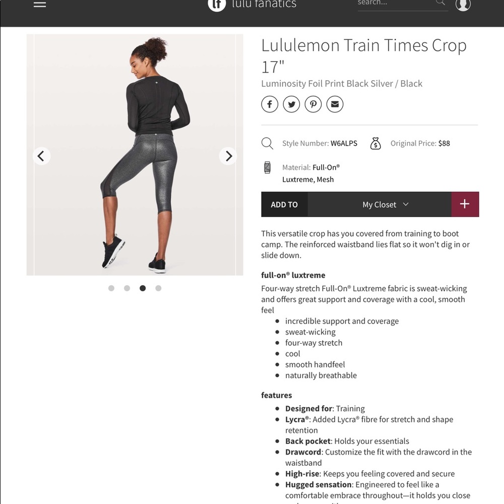 Lululemon Train Times Crop - Picture 5 of 12